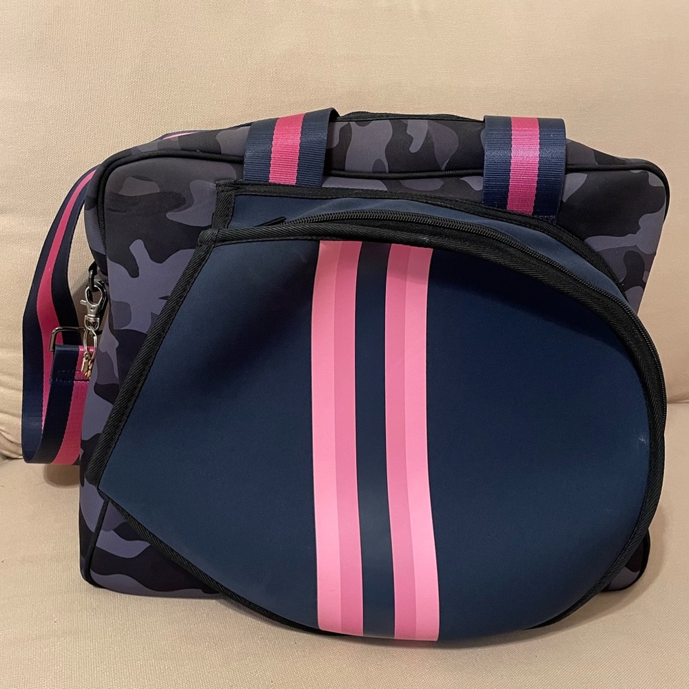 Stylish Camouflage Tote Bag with Pink Accents